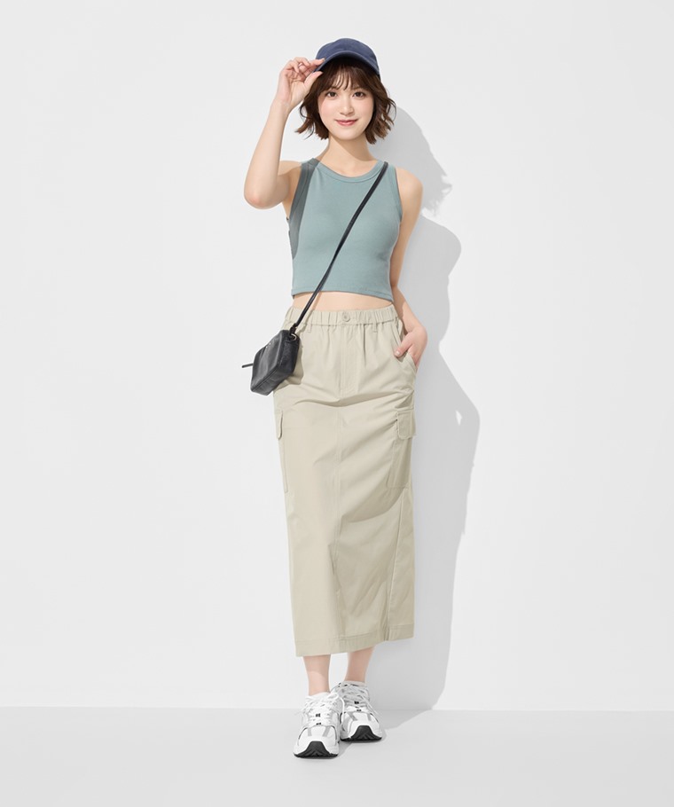 機能彈性工裝長裙-女