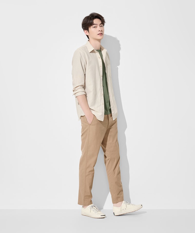 春夏男裝新品：男 · 棉麻休閒長褲,男 · 棉麻長袖襯衫,男 · 純棉圓領T恤