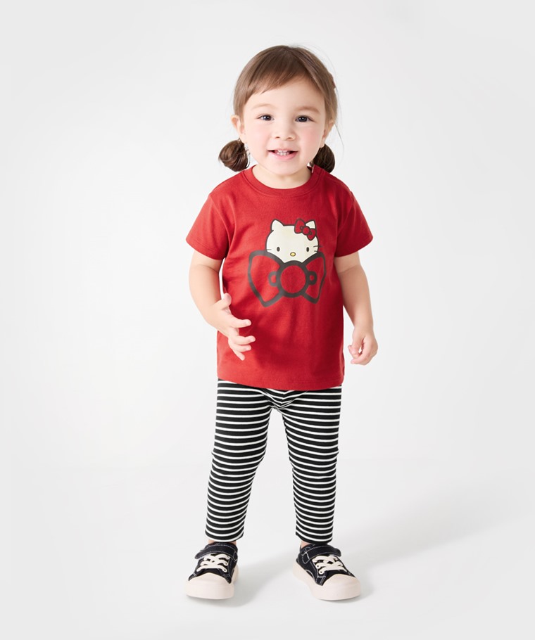 彈力條紋九分內搭褲-Baby