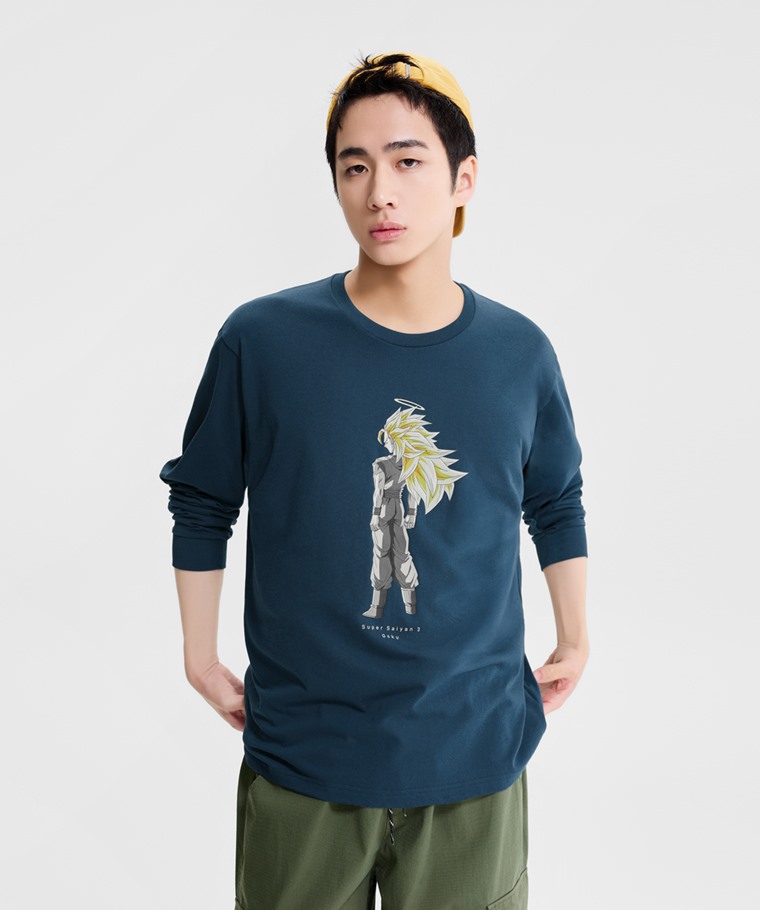 七龍珠Z長袖印花T恤-02-男