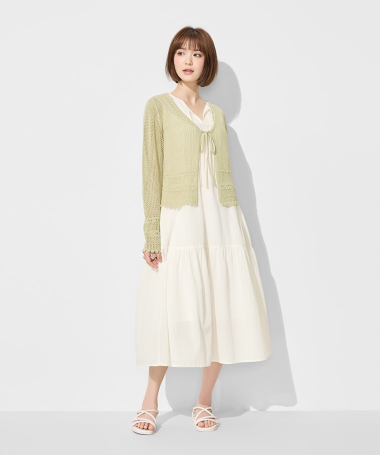 棉質綁帶無袖洋裝-女