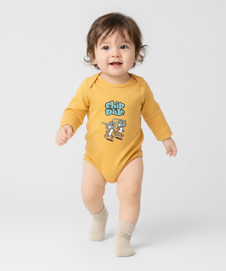 迪士尼系列純棉羅紋印花包臀衣-Baby