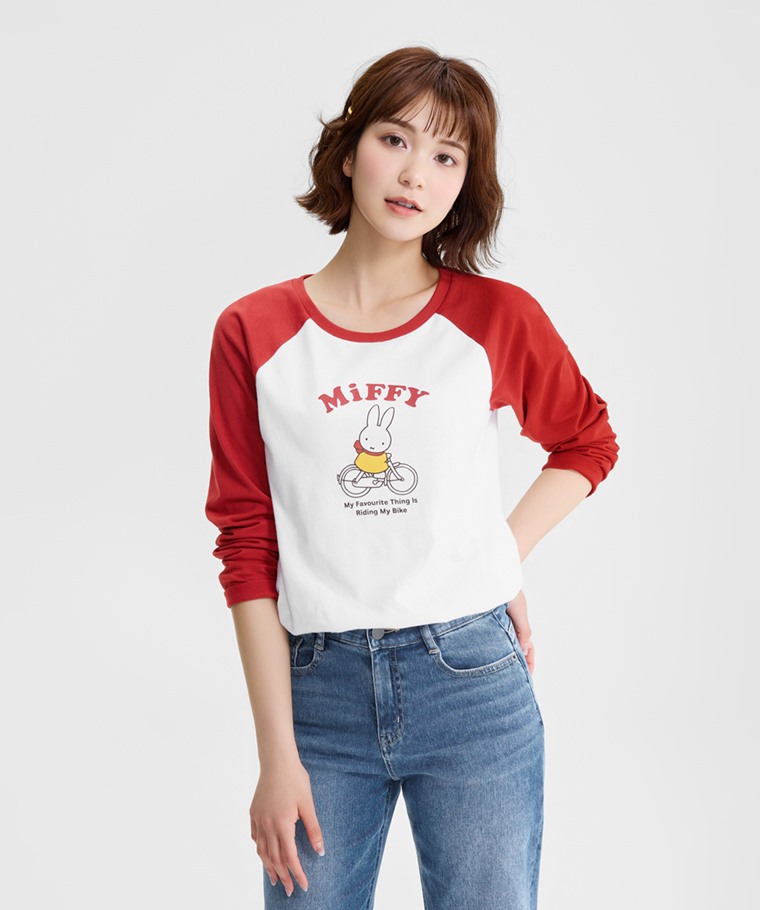 Miffy拉克蘭長袖印花T恤-01-女