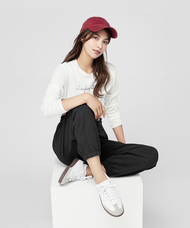 Fleece寬版束口長褲-女