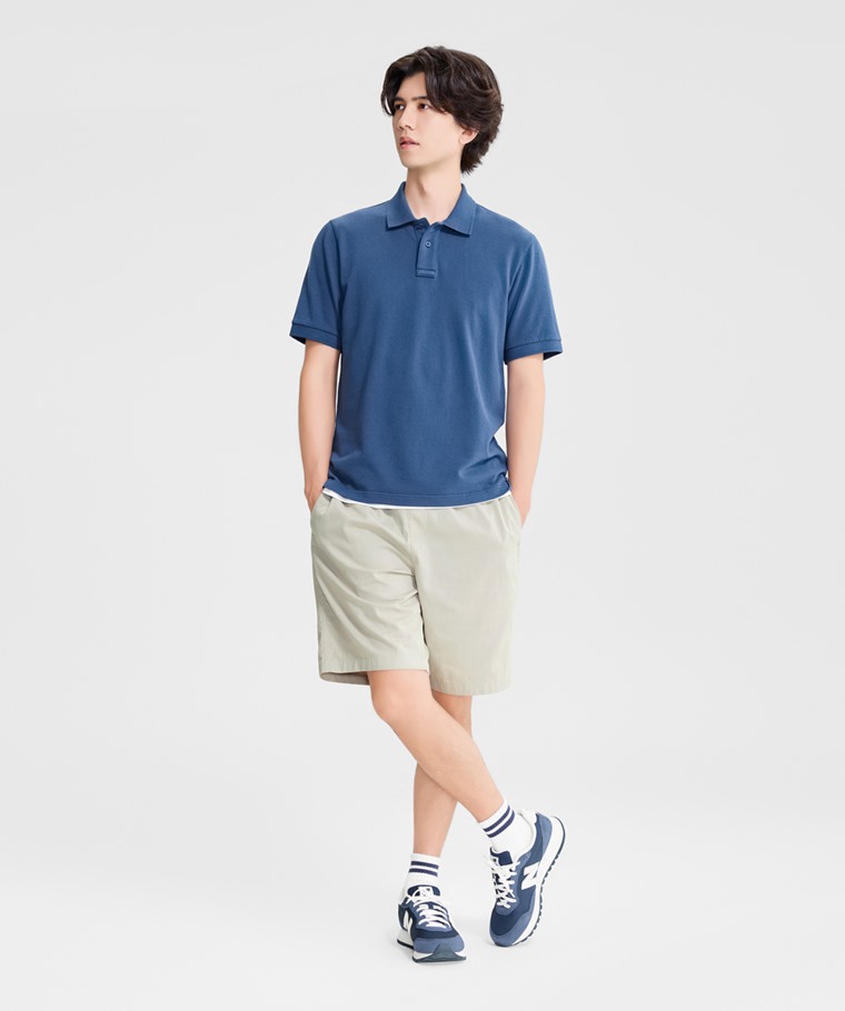 純棉網眼polo衫-男