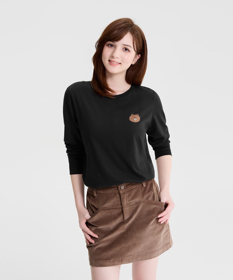 LINE FRIENDS長袖印花T恤-01-女