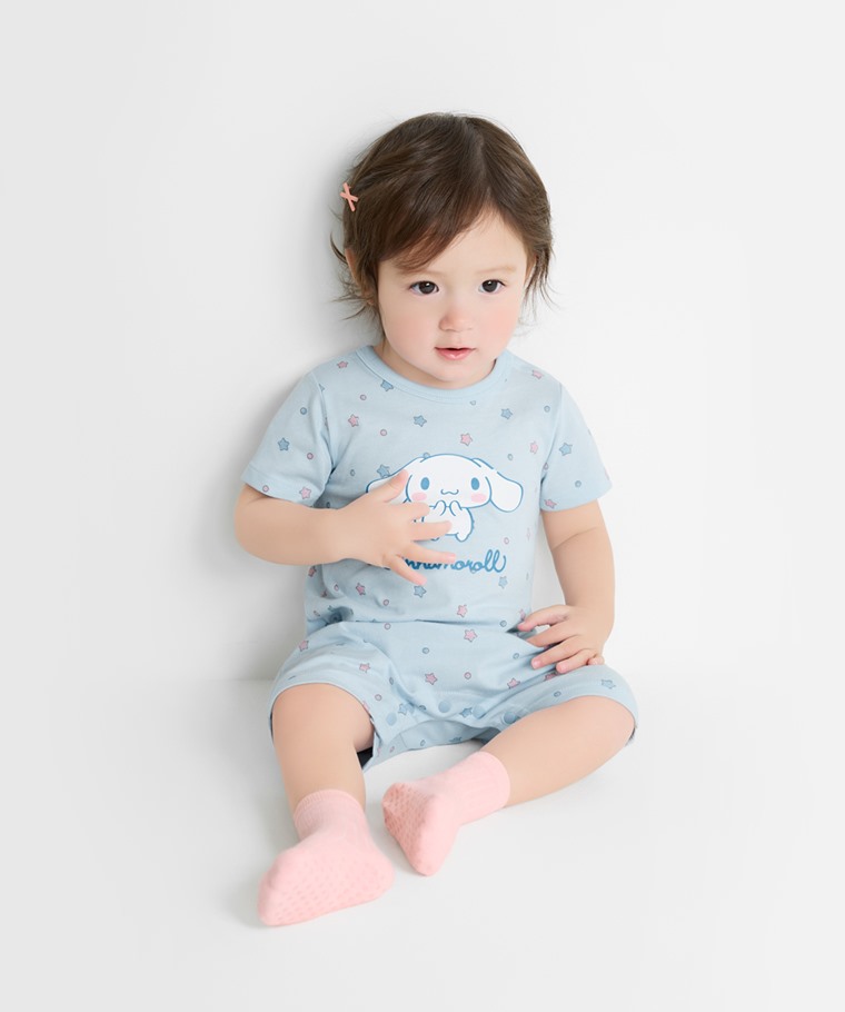 春夏嬰幼兒新品：Baby · 三麗鷗純棉印花連身衣-01,Baby · 寬羅紋中筒襪(3入)