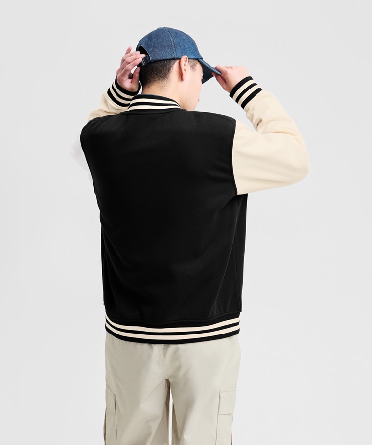 刷毛棒球外套-男