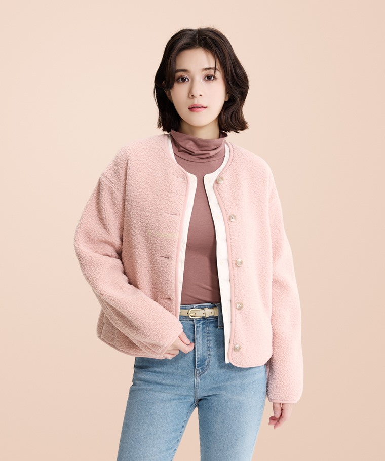 heatup輕磨毛高領長袖上衣-女