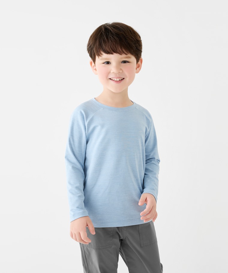 吸排圓領長袖T恤-童