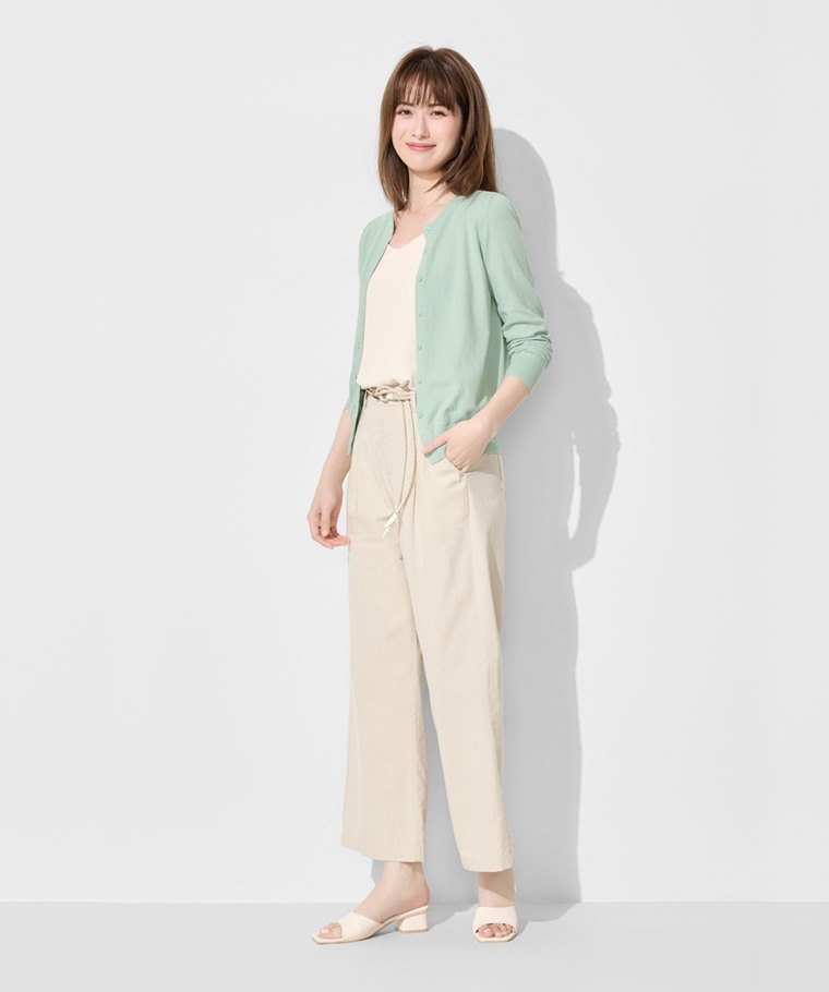 棉質圓領針織外套-女