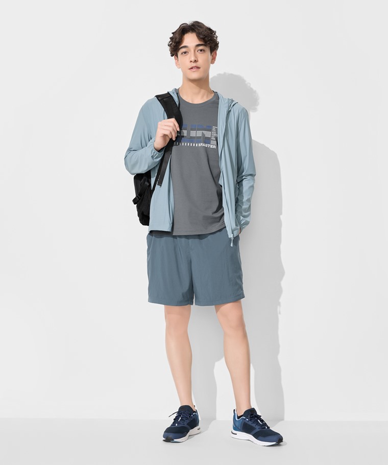 吸排雙層短褲-男