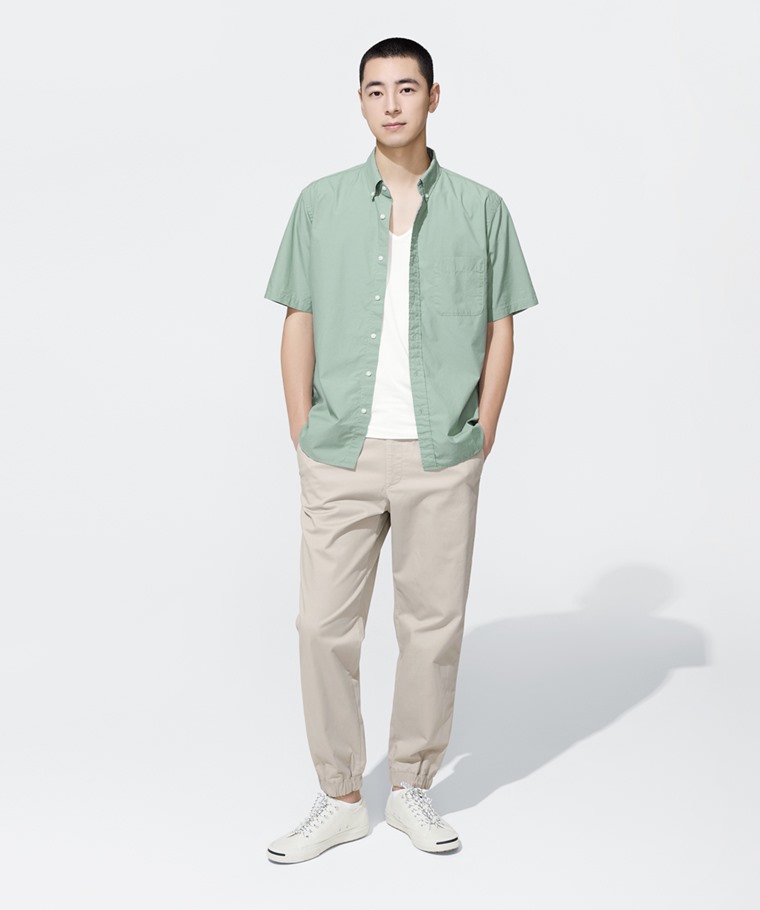 棉質鬆緊束口褲-男