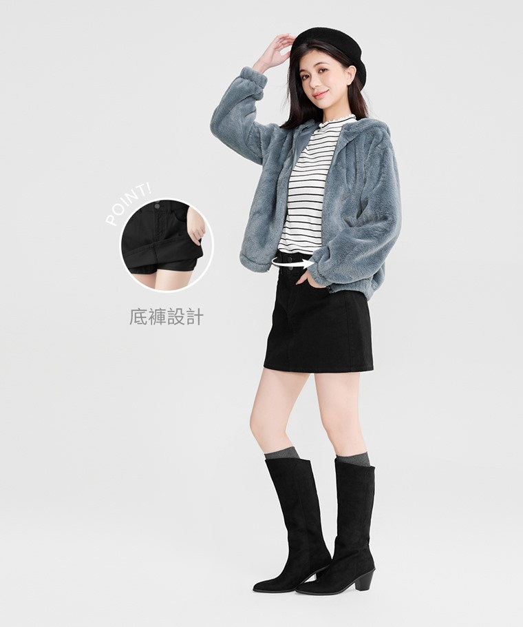 多色收腹牛仔連褲短裙-女 - 布料經專業水洗工藝，洗淨雜質，呈現自然色澤與柔軟觸感。