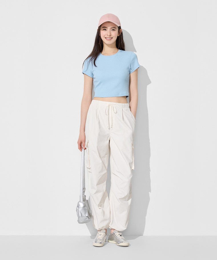 羅紋短版T恤-女