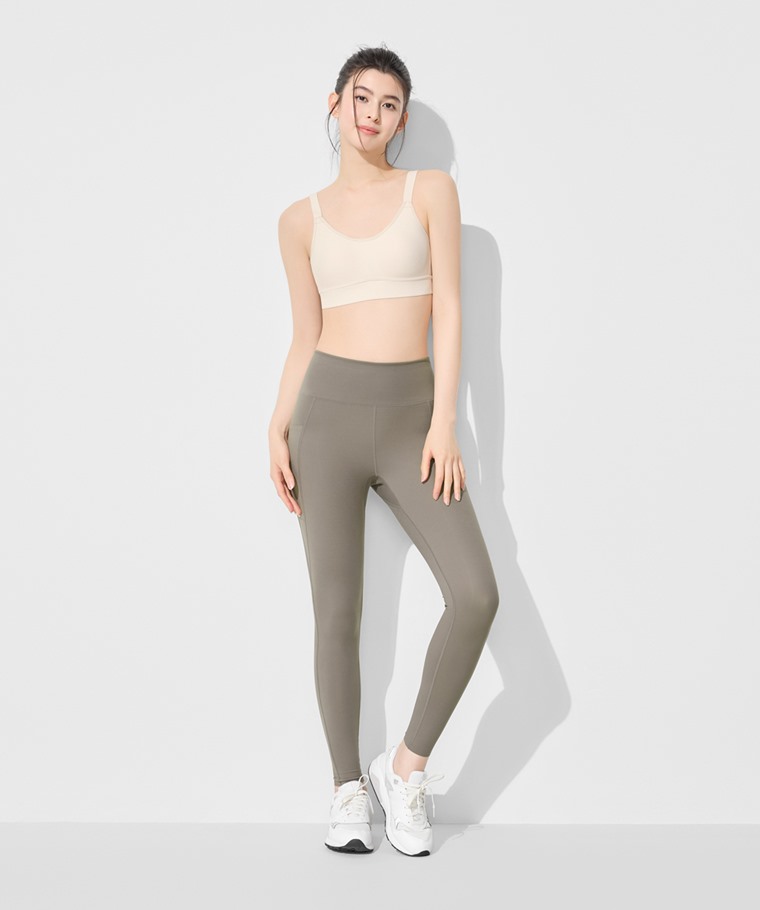 吸排附口袋中度緊身褲-女