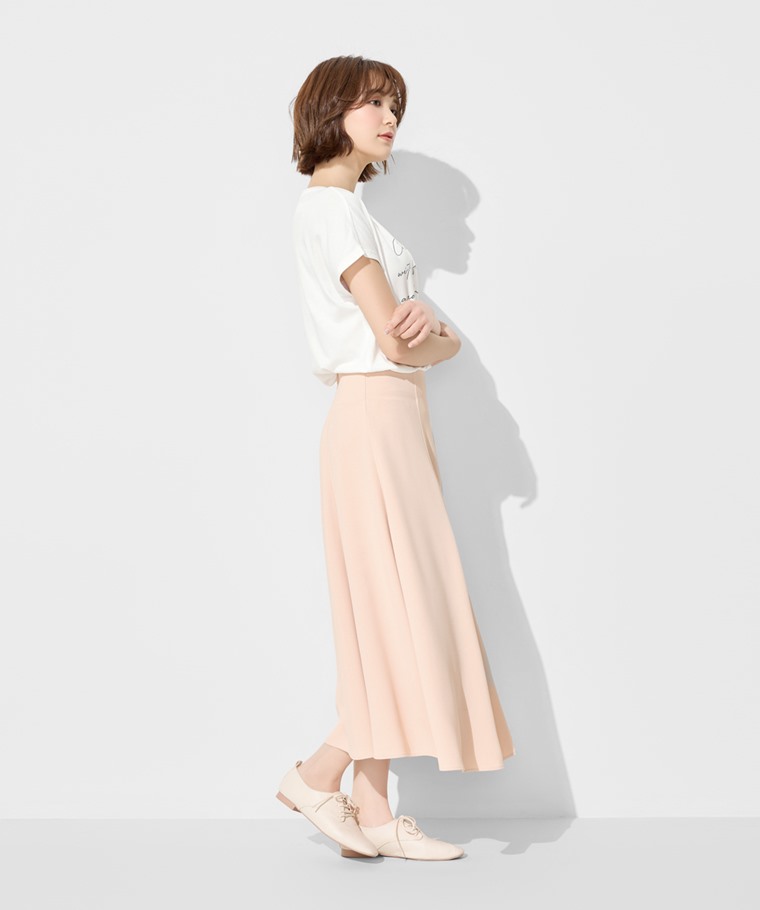 輕柔寬襬八分裙-女