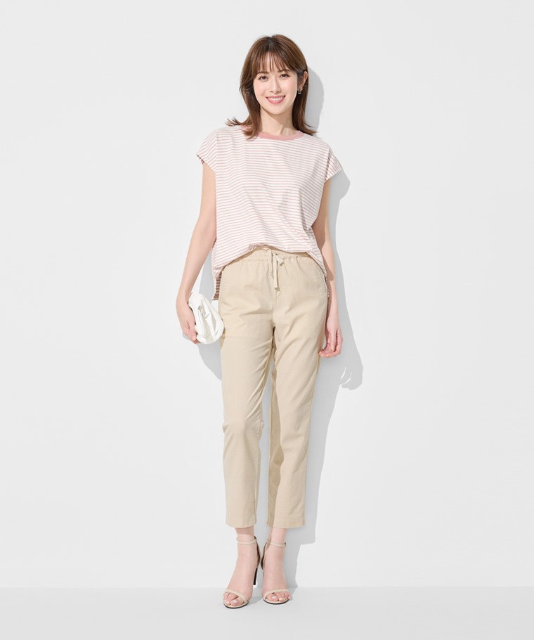 純棉寬版條紋上衣-女