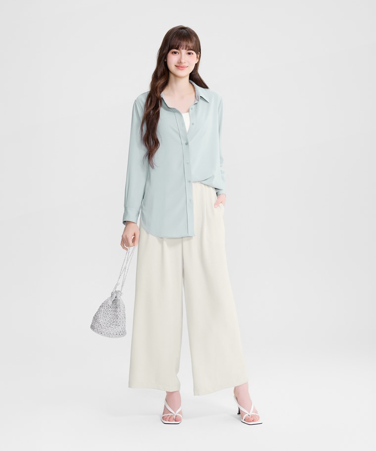 輕柔長版襯衫-女