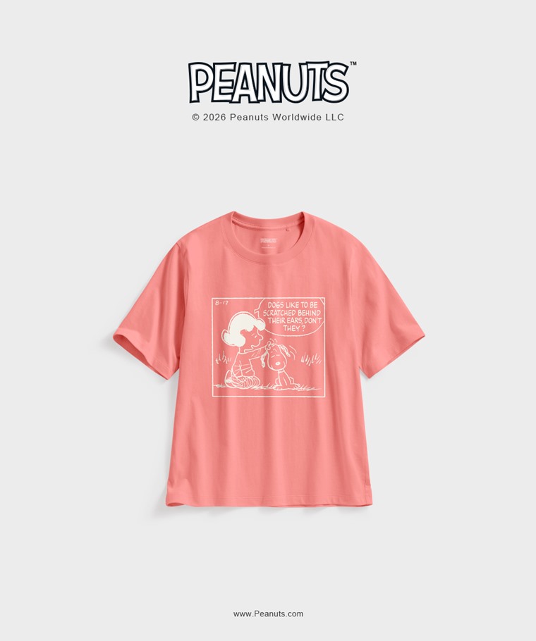 聯名系列T恤-WOMEN：女 · 史努比系列寬版印花T恤-21