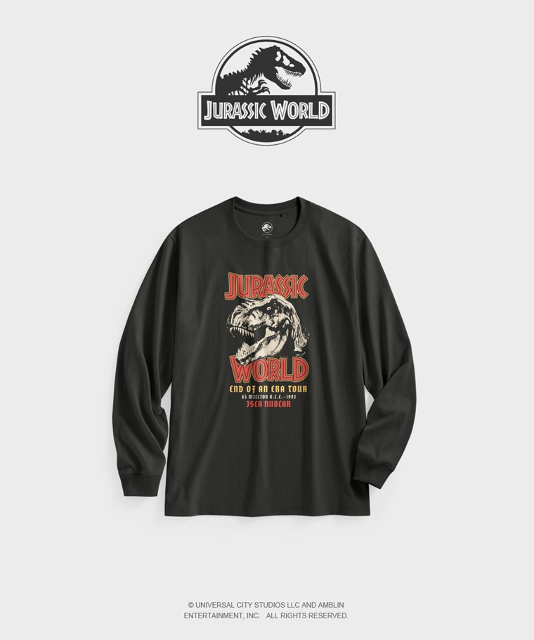 聯名系列T恤-MEN：男 · Jurassic World長袖印花T恤-02