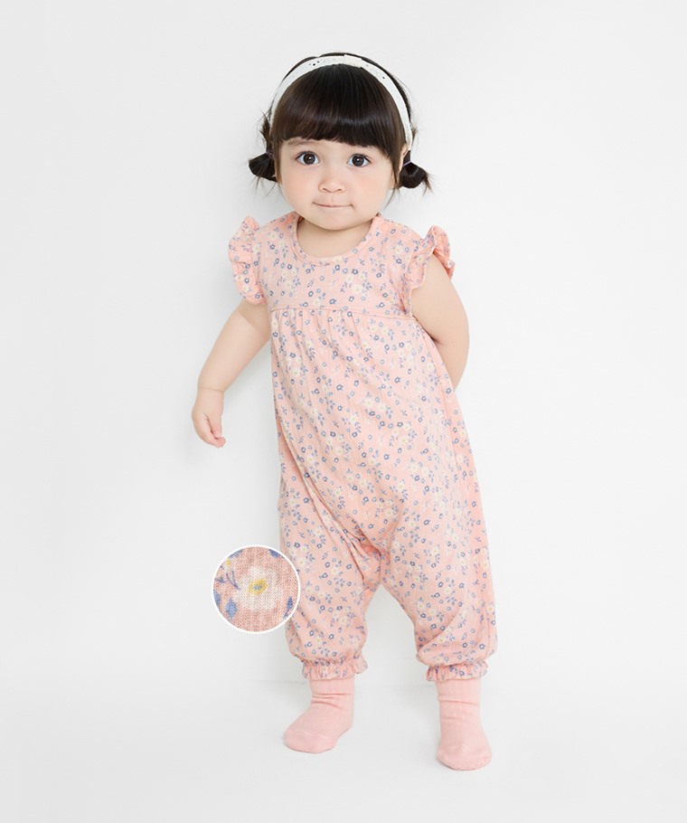 荷葉袖碎花連身衣-Baby