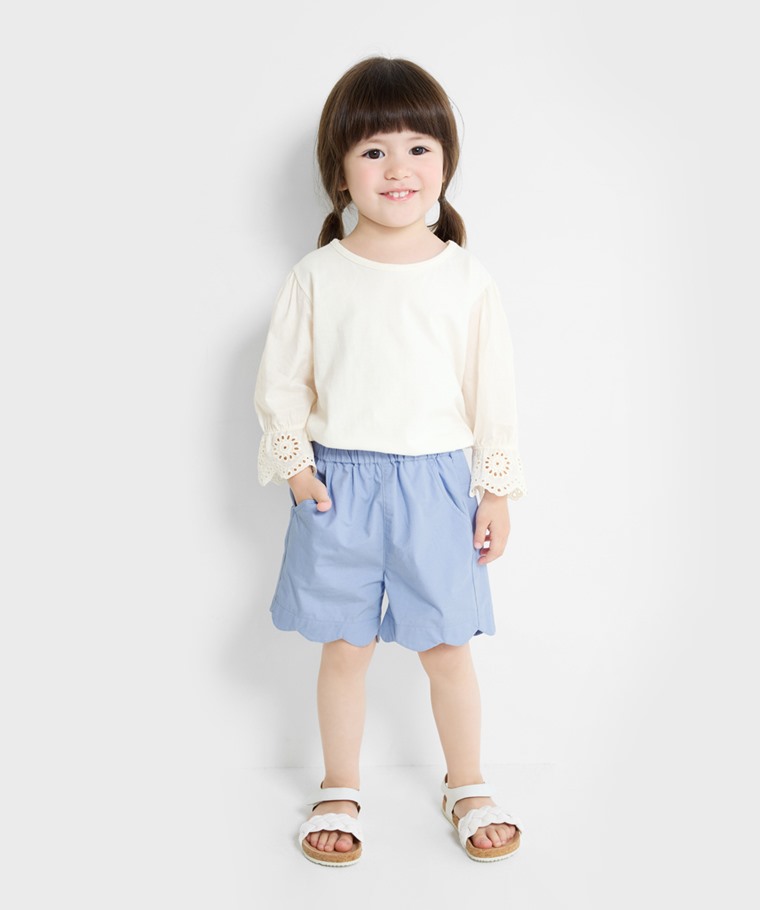 純棉花邊造型短褲-童