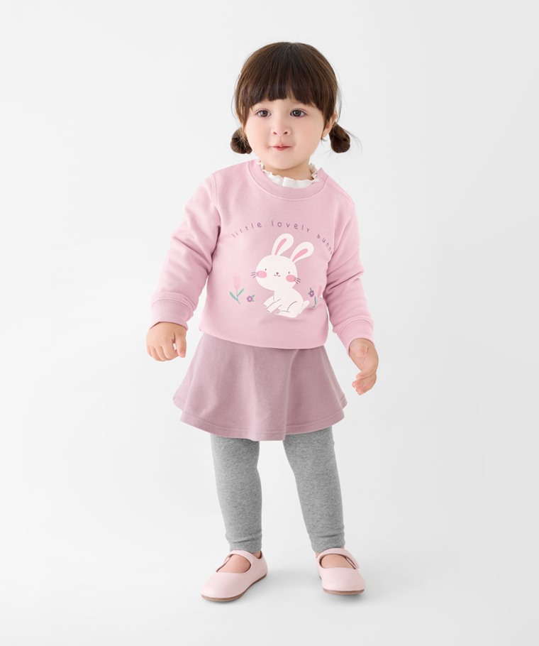 可愛動物毛圈印花圓領衫-Baby