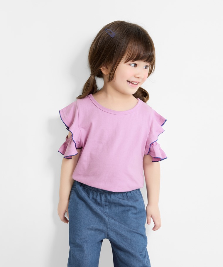 純棉荷葉造型上衣-童