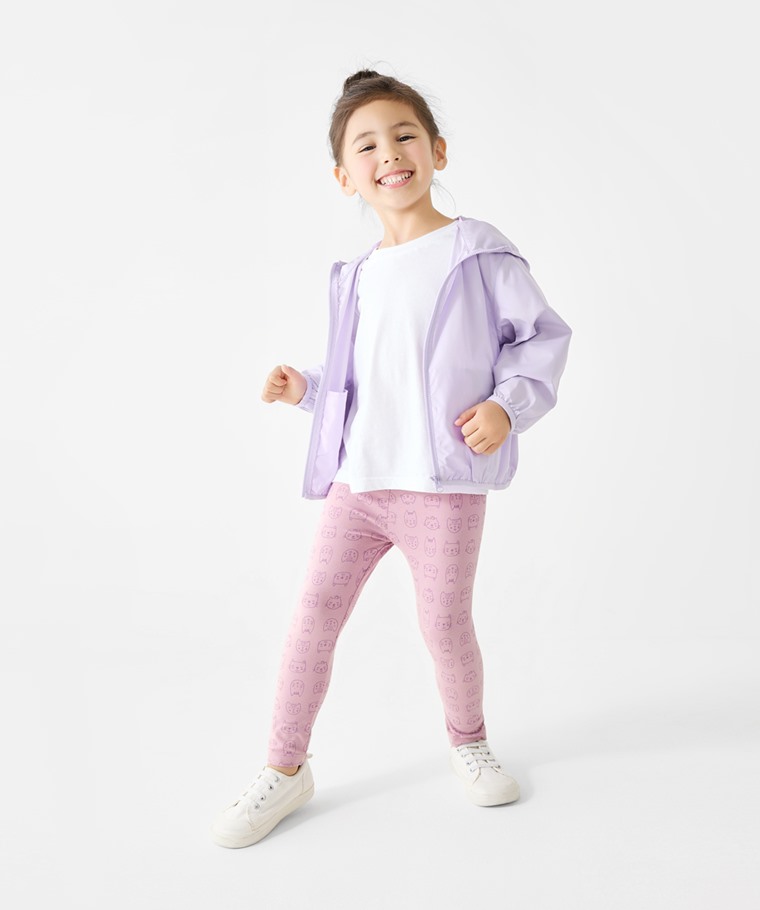 彈力印花九分內搭褲-02-童