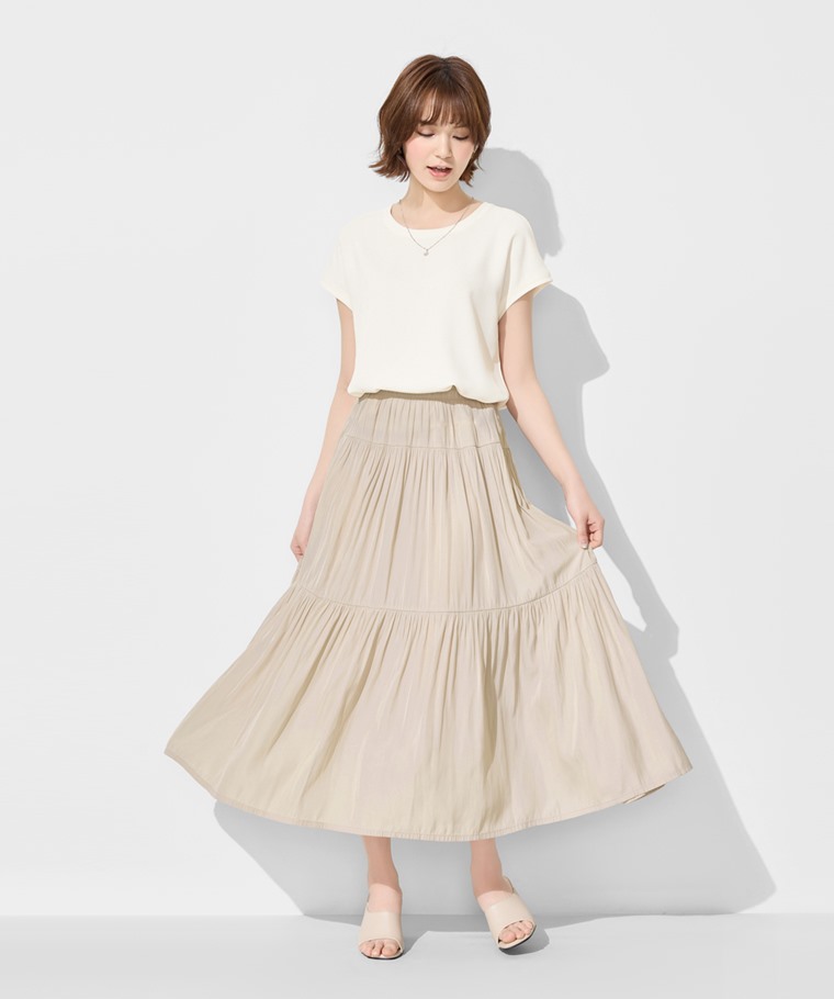 細褶蛋糕長裙-女