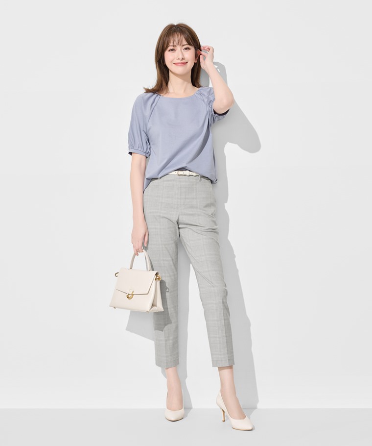 絲光棉泡泡袖上衣-女