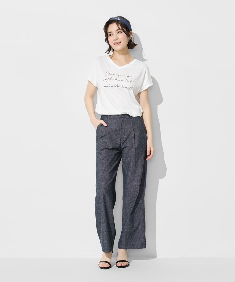 棉麻寬褲-女