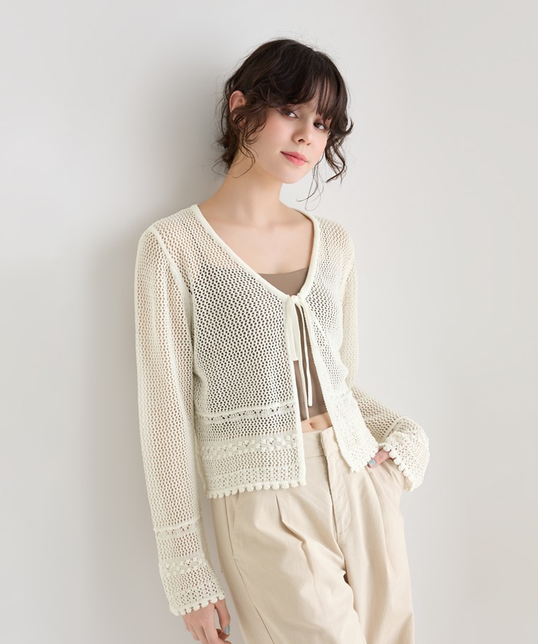 精選特輯：女 · 鏤空綁帶開襟外套,女 · 棉麻寬褲