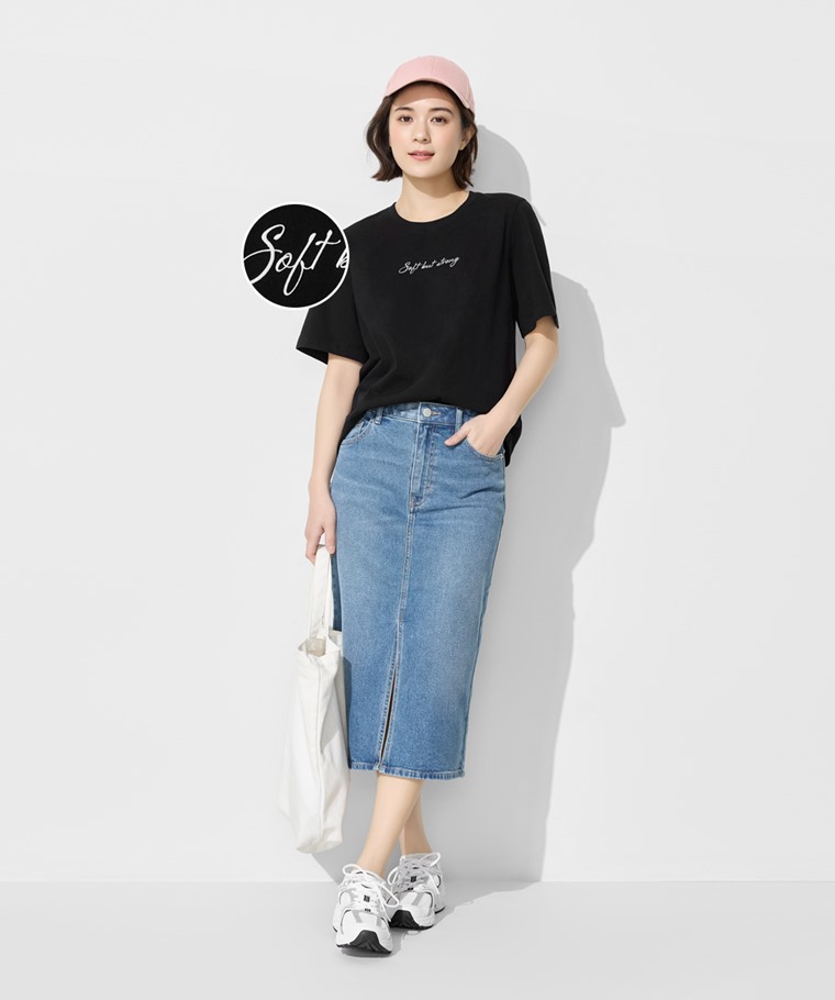 純棉寬版印花T恤-女
