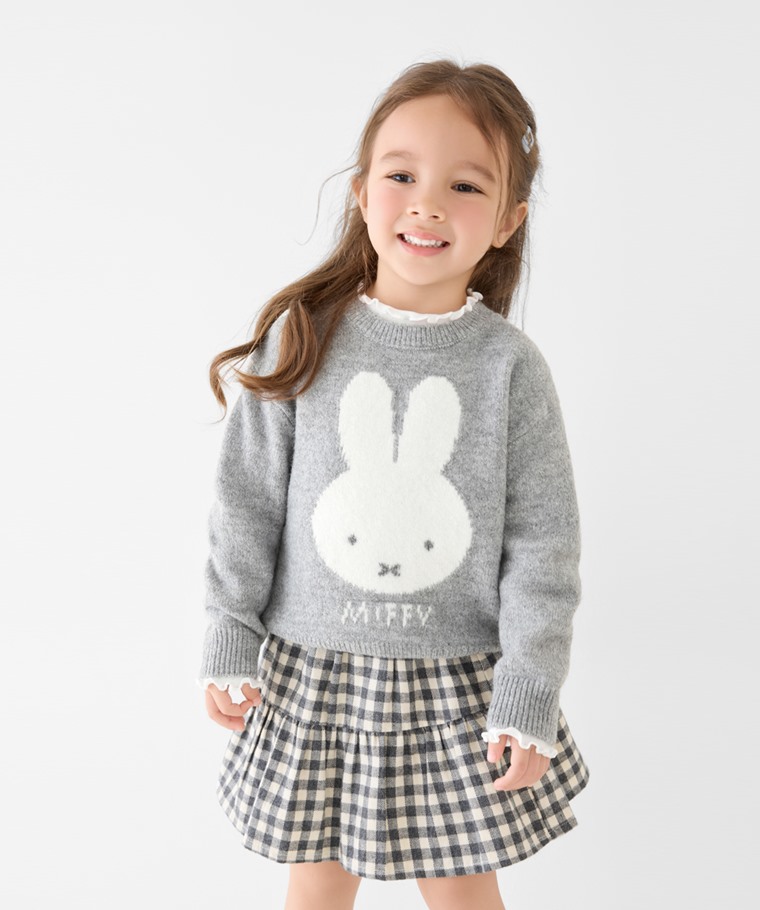 Miffy粗針混紡毛衣-童 - 精緻提花工藝，展現細膩視覺層次。