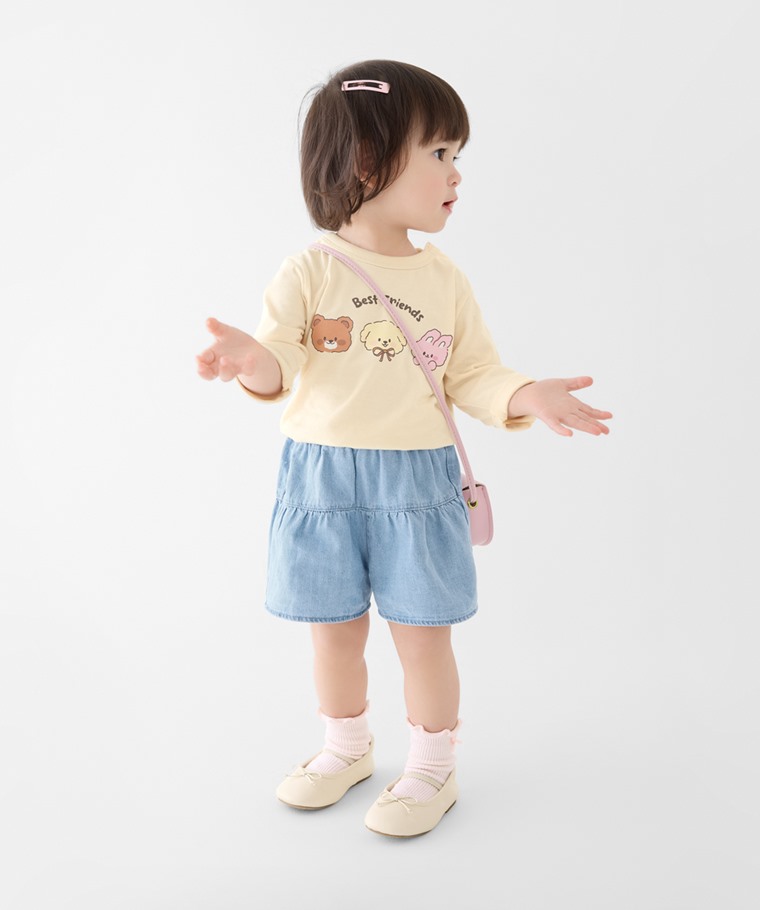 動物好朋友長袖印花T恤-Baby