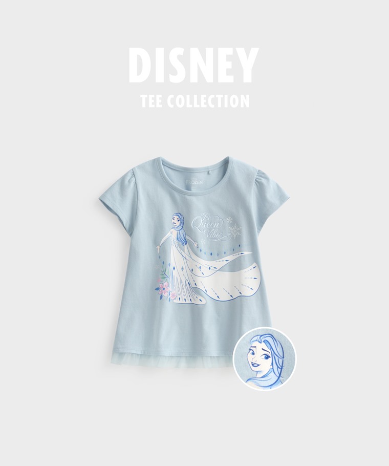 聯名系列T恤-KIDS：童 · 迪士尼系列網紗拼接印花T恤-46