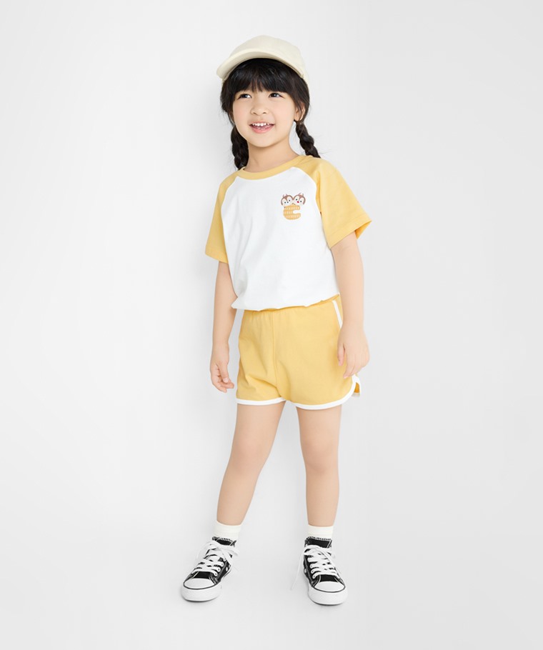 純棉滾邊鬆緊短褲-童