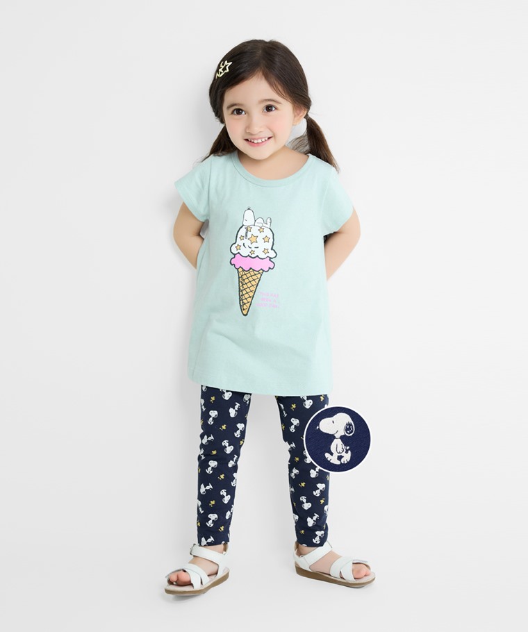 史努比系列彈力九分內搭褲-童