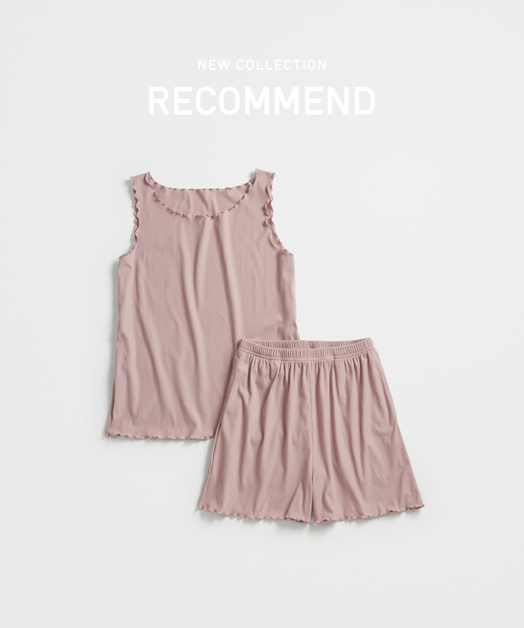 成套穿搭推薦：女 · 輕涼羅紋木耳邊短褲,女 · 輕涼羅紋木耳邊背心