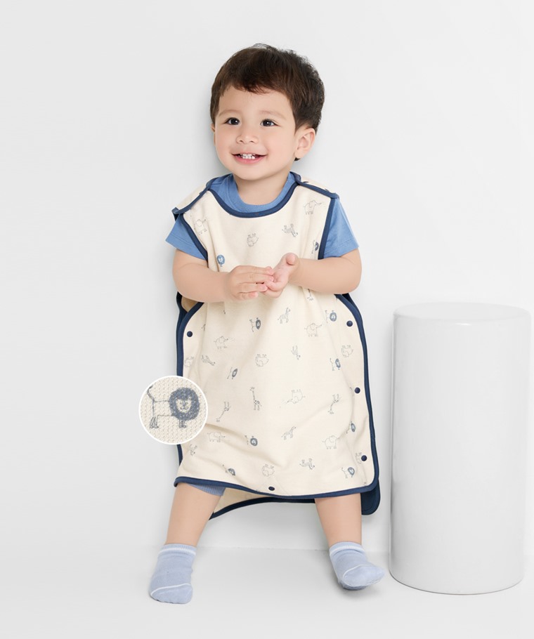 純棉動物印花薄款防踢背心-Baby