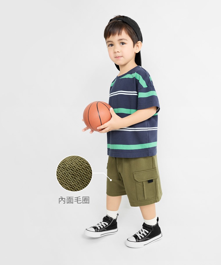 小毛圈口袋五分褲-童