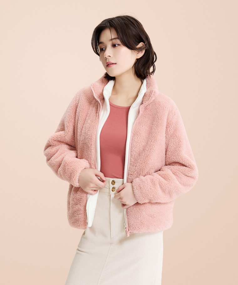 heatup輕磨毛圓領長袖上衣-女