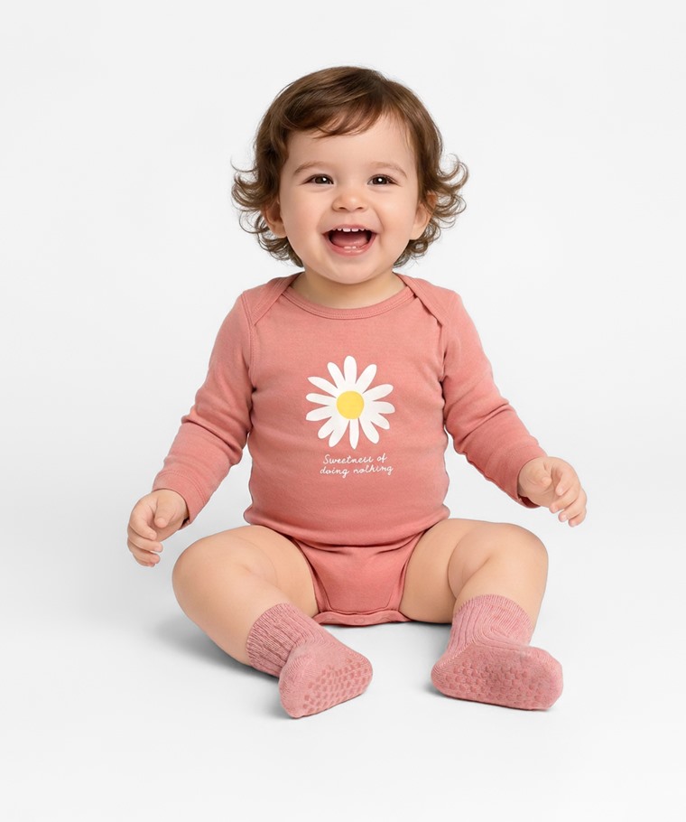 秋冬嬰幼兒新品：Baby · 純棉羅紋印花包臀衣-03,Baby · 寬羅紋中筒襪(3入)