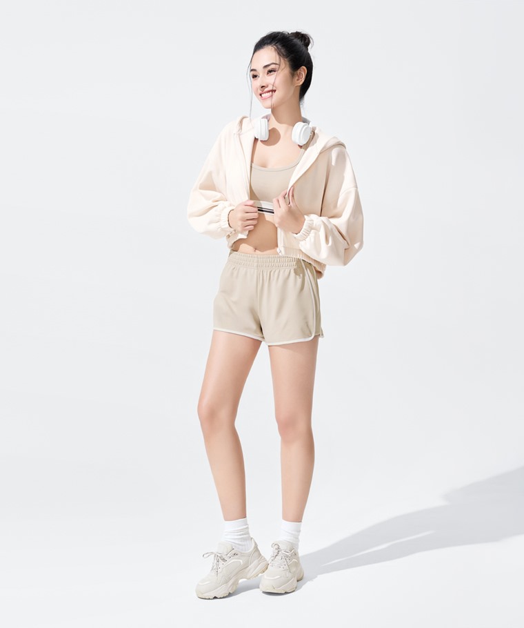 運動配色短褲-女