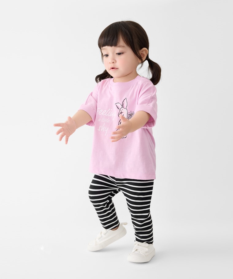 彈力條紋九分內搭褲-Baby - 推薦童款72865，展現手足風格。