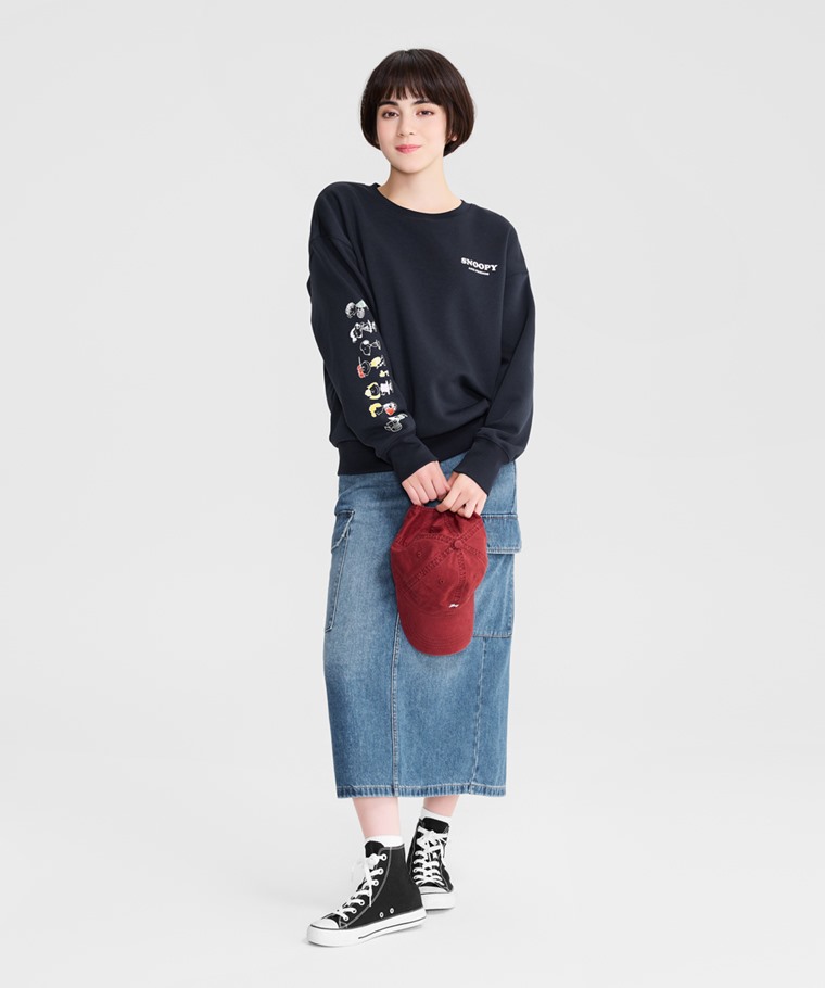 史努比系列刷毛印花圓領衫-12-女
