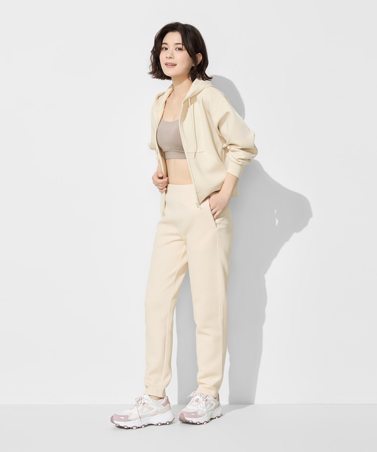 運動空氣層短版連帽外套-女