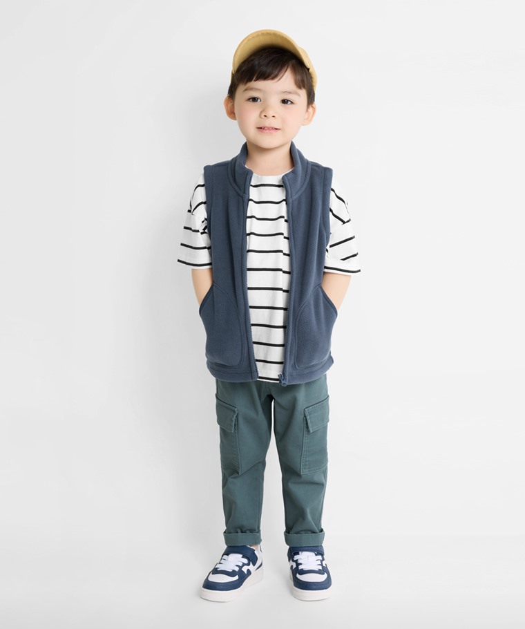 Fleece立領背心-童